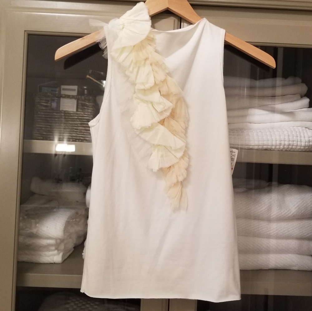 Rozae Nichols sleeveless tulle embellished top